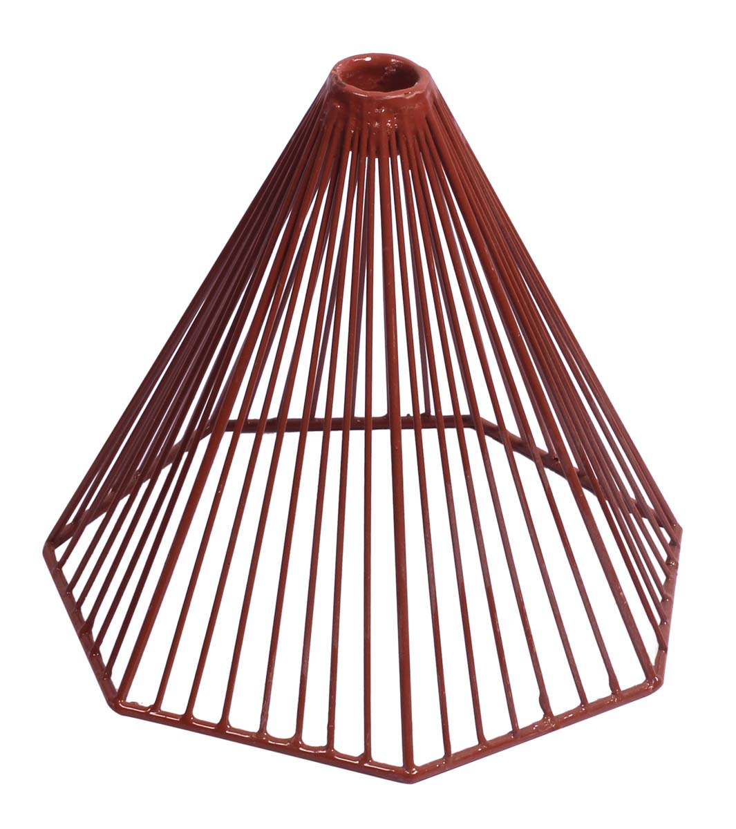 Taper Candle Holder – Cast in Iron – Polygonal Pyramid Shape – Hand-Painted in Brown Color – Metal Candle Stands – Unique Candle Décor  - Buy in Bulk Wholesale